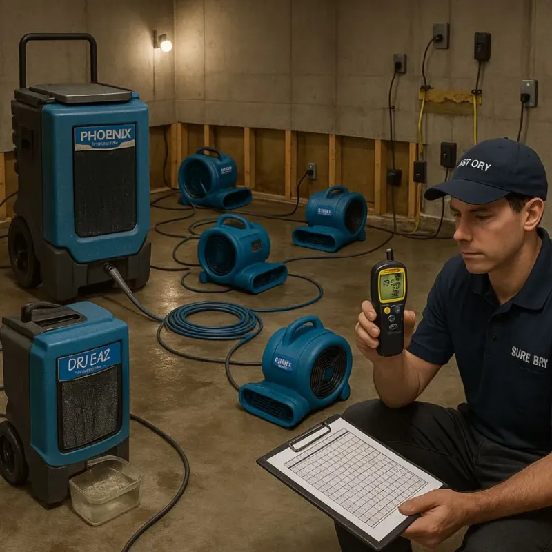 Structural Drying and Dehumidification process in Tate County, MS